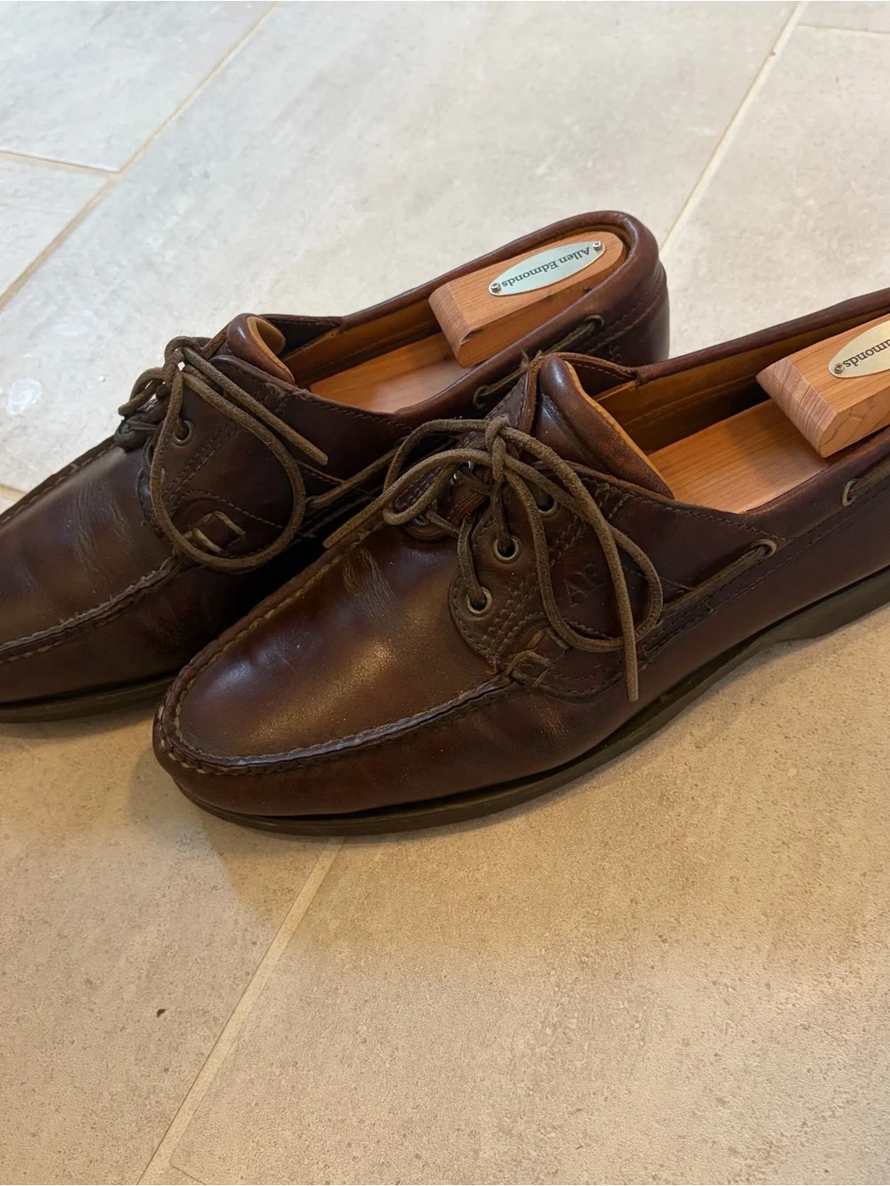 Allen Edmonds Brown Leather Key Largo Boat Shoes